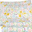 Bedlifes King Sheet Set Ultra Soft, Breathable, Silky Flower Deep Pocket 100% Microfiber Bedding, 4 Piece King Size Floral