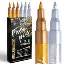 Artistro Silver & Gold Paint Pens 6 Count / 3 Silver + 3 Gold