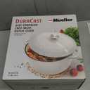 Mueller 6qt Enameled Cast Iron Dutch Oven, Heavy-Duty Casserole and Braiser Pan with Lid and Knob, Oven-Safe up to 500 F & Across All Cooktops, White