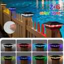 16Pack Solar Post Cap Lights - 8 RGB Color Changing Modes & Multicolor Flow, IP65 Waterproof - for 4x4/6x6 Wood & 4x4/5x5 Vinyl Fence Posts - Outdoor Deck, Patio, Garden Lights (Black)