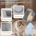 LivLab Mker XL Cat Litter Box with High Sides, 24.6 in, Gray