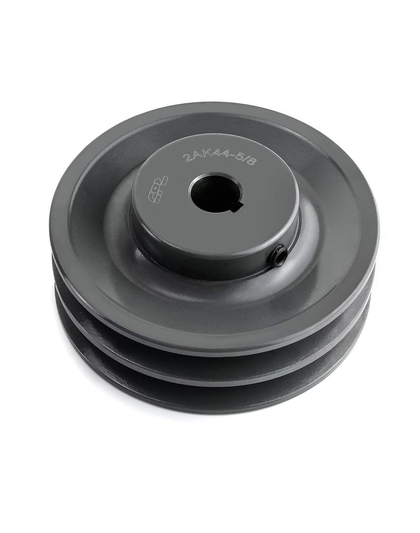 QWORK 2AK4458 Double Groove Pulley/ Sheave, 4.25"OD 5/ 8" Bore, AK Fixed Bore Pulley, for A, 3L & 4L (A & AX) V-Belts, Cast Iron