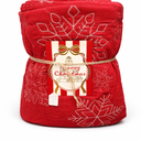 Christmas  Blanket, Red Snowflake Cozy Holiday Blanket Soft Fuzzy Plush Blankets for Couch Sofa Bed Lounging, Ideal Gifts for Adults Wife 30x40 Inches