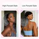 Drawstring Puff Ponytail Extension Protective Style 10 Inch Short Afro Deep Kinky Curly Pony Tails Hairpieces No Glue Easy Install Soft Tangle-Free Synthetic Hair Full Bouncy Style for Daily Gray