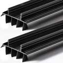 Pushglossy Replacement Door Bottom with Vinyl Fins 36" Long 1 3/4" Wide Threshold Seal Bottom of Door Weatherstrip Kerf Weather Stripping for 7/8" Between Barbs(2 Pcs,Black) - Amazon.com