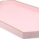 Pink Decorative Tray with Handles, Versatile Serving Tray for Coffee Table, Ottoman, Ideal for Serving, Displaying, Organizing, 15.7"*10.2"*1.57"