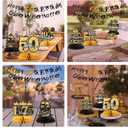 50th Birthday Decorations  Black and Gold Party Supplies with Banner, 9 Honeycomb Centerpieces, 12 Hanging Swirls, Happy 50th Birthday Decorations for Men and Gifts for Him