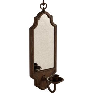 SOFFEE DESIGN Mirrored Wall Candle Holder - Antique Copper Sconce for Taper Candles, Elegant Hanging Decor