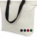 TOPDesign 2-Pack Canvas Tote Bags with Magnetic Snap, Reusable Grocery Shopping Bags, DIY Your Creative Designs (Natural / Black)