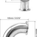 QWORK 1-1/2" Tube OD Sanitary Ferrule Elbow 90 Degree Pipe Fitting - Pack of 4