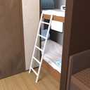 RV Bunk Bed Ladder 55'', Heavy Duty Travel Trailer Bed Ladders with 4 Hook and Foot Caps, Metal Twin Bed Step Ladder for Home Dorm Apartments, Load 330 LBS (55inch / 140cm, White)