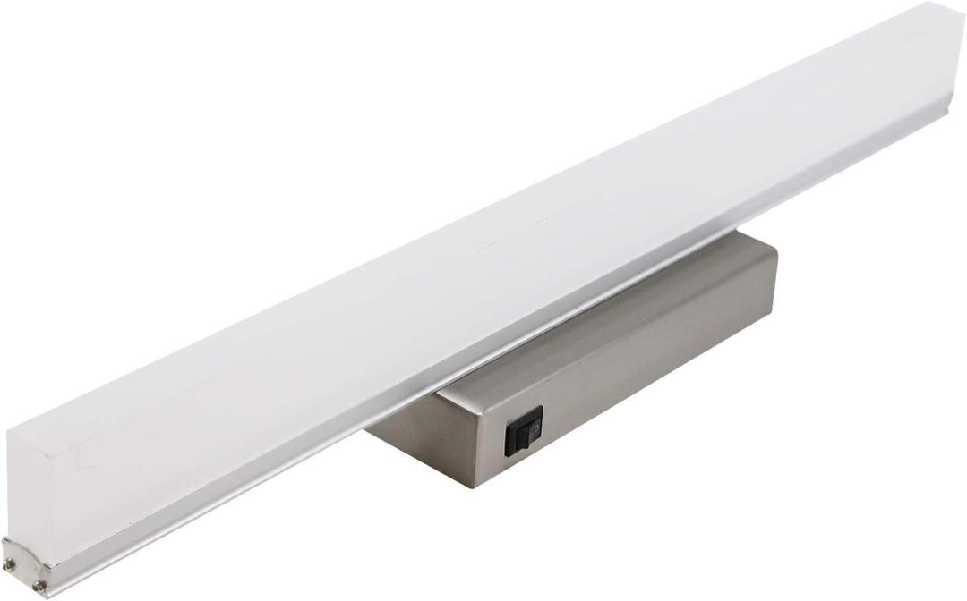 Facon 12V-24V DC RV Vanity Light Fixtures with Switch, 16.5Inch LED RV Wall Sconces Bathroom Mirror Light with Acrylic Lens, RV Interior Lights for RV, Camper, Motorhome, Boat (Brushed Nickel)