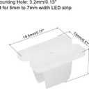 MECCANIXITY Waterproof LED Strip Mounting Clips Holder Mounting Bracket Support Fixing Clamps Fit 5mm to 6mm Silicone LED Strip Lighting, Translucent Pack of 50