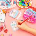 2 x Valentines Day Gifts for Kids, 24 Pack Stationery Toys Gift Classroom Prize with Valentines Day Cards Class Valentines Gifts for Classroom School Boys Girls Party Favors Exchange (Rose)