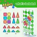 ZNZ Mini Magnetic Tiles 36PCS Travel Toys for Kids, Airplane Travel Activities Magnet Building Toys for Boys Girls 3-8 Road Trip ‌Sensory Toy, Educational Gifts for Toddler 3 4 5 Year Old