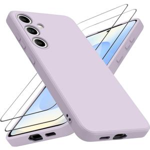 Meliya Case for Samsung Galaxy S25 Plus [with 2X Screen Protector], Stylish Liquid Silicone Slim Full-Body Protective Cover Compatible with Samsung Galaxy S25 Plus 5G Phone Case, Violet