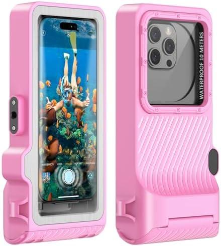 Waterproof Phone Case for Snorkeling - Underwater Touchscreen Housing, Universal Underwater Photo&Video Diving Case for iPhone 16/15/14 Pro Max Samsung Galaxy S25/S24 Ultra Up to 6.9'' Purple
