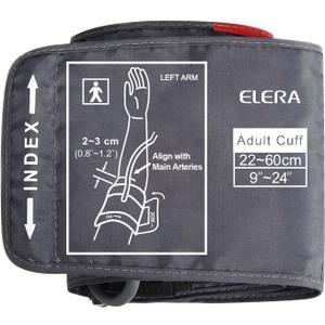 ELERA Extra Large Blood Pressure Cuff (9"-24" | 22-60cm) - XL Replacement BP Cuff for Big Arms, Compatible with Most BP Monitors, Adult Cuff Only - 6 Connectors