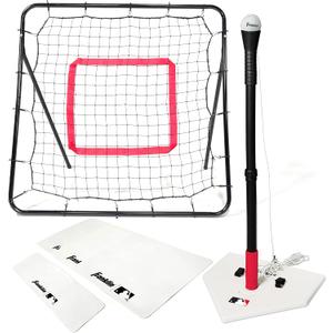 MLB Teeball Starter Set - Youth Baseball and Tball Tee, Baseball and Bases with Rebounder Net - Full Beginner, 1