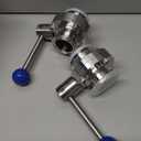 1.5 Inch Butterfly Valve Sanitary 2 Pcs Stainless Steel 304 with Pull Handle Tri Clamp Butterfly Valve