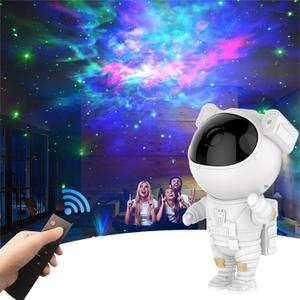 Astronaut Galaxy Projector for Bedroom, 360Adjustable Star Projector with Timer Remote Control, Space Buddy Spaceman Night Light Lamp, Sky Light Projecter for Gifts Gaming Party Home Dcor (White)