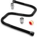 Stanbroil 1/2" OD x 3/8" ID 30" Non-Whistle Flexible Flex Gas Line Connector Kit for NG or LP Fire Pit and Fireplace