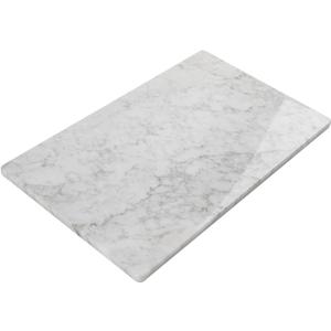Marble Cutting Board, Pastry Board For Kitchen, Carrara White Marble Slab Gift With Non-Slip Feets, 12x20 Inch, 1 Piece