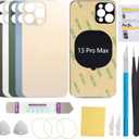 Back Glass Cover Replacement Compatible with iPhone 13 Pro Max 6.7-Inches All Carriers (Gold)