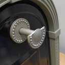 Brunswick Large, Steel, Post Mount Mailbox, Black with Brushed Nickel