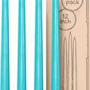 CANDWAX 12 inch Taper Candles - Set of 4 - Dripless and Smokeless - Unscented - Slow Burning - Turquoise