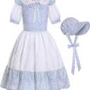 SIZGAROOT Pioneer Girl Costume Colonial Costume Girls Prairie Dress (5-6 Years)