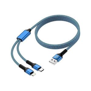 Multi Charging Cable USB to USB C , 4ftFast USB Cable with Type C/Lighting Port for iPhone 16 Pro Max 15 14 13 iPad Multiple Phone Charger Cord-Not Support CarPlay