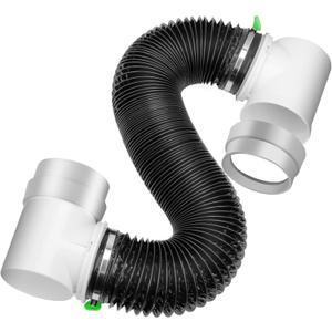 MOPHA 8FT Dryer Vent Hose for Tight Space, 90 Degree Dryer Vent Elbow with Rubber Seal Connectors, Indoor Dryer Hose Vent Kit with 6-Layer Duct, Heat Resistant Dryer Exhaust Flexible Pipe with Adapter
