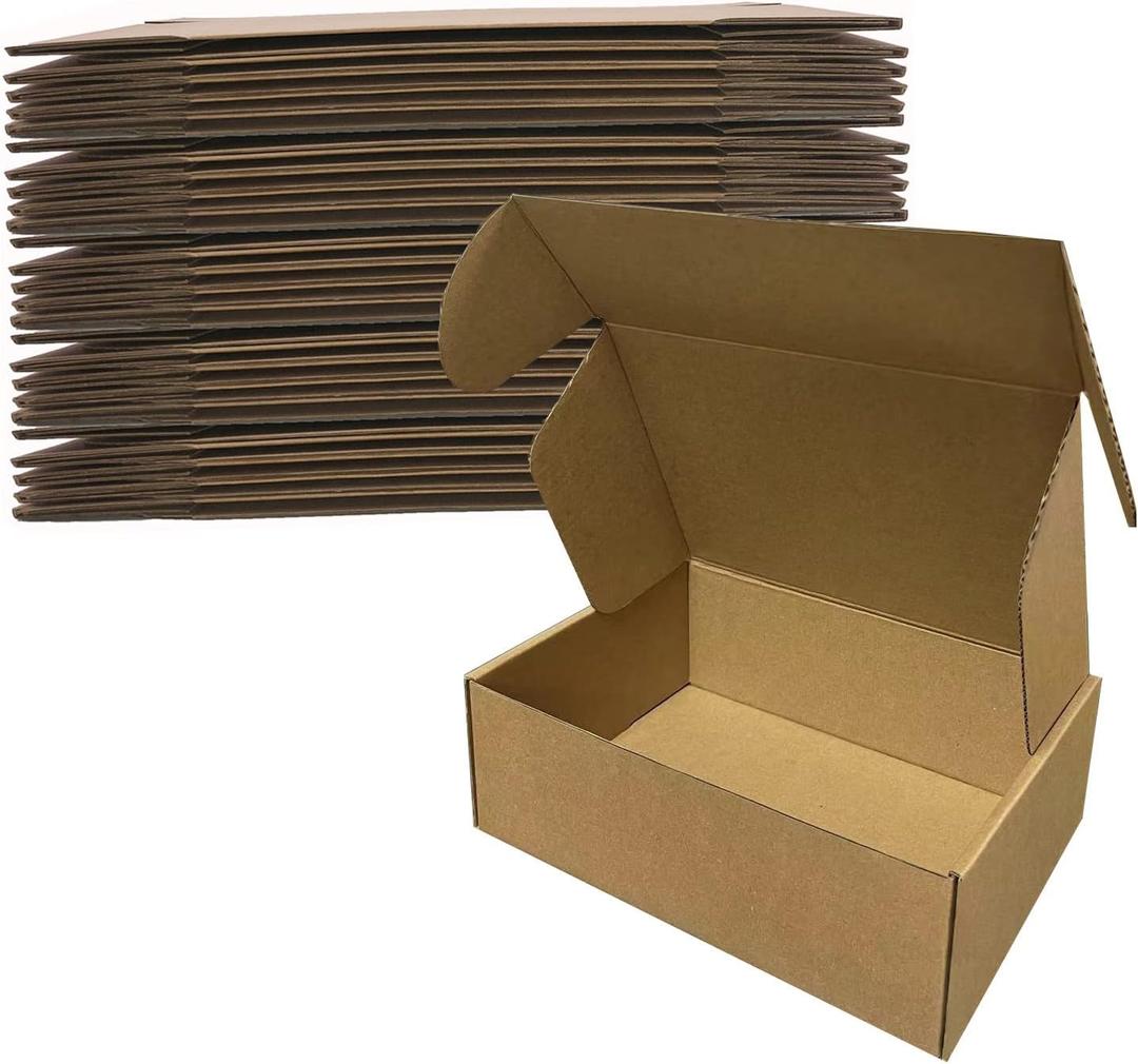 9x6x3 inch Shipping Boxes Pack of 25Livejun Brown Corrugated Cardboard Box Mailer Boxes for Packaging Small Business ShippingBoxes for Birthday Wedding Party Gift Giving (9 x 6 x3)