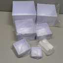 6 Pcs White Buffet Risers, Acrylic Display Stands for Party Catering, Dessert, Cupcake, Jewelry, Collectibles, Nesting & Stackable Food Display Risers with Hollow Bottoms (8",7",6",5",4",3") - Includes Tabletop Signs & Markers