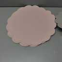 60 Pcs Light Pink Paper Placemats, 13.5 Inch Mother's Day Placemat Scalloped Place Mat Disposable Round Table Place Mats for Mothers Day Birthday Wedding Bridal Shower Baby Shower Banquet Tea Party
