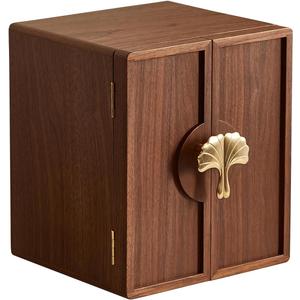 CHOSIN Black Walnut Wooden Jewelry Box 5 Layer Large Wood Jewelry Organizer Brass Handle for Necklaces Rings Earrings Watches Storage Mother's Day Gifts(7.9x8.7x10.0inches)