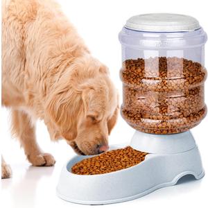 Automatic Dog Feeders, Dog Feeder Dispenser for Large Dogs, 3 Gallon Gravity Automatic Dog Cat Feeder Station, Dry Food Storage Container Bowl for Adult Dogs