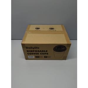 DAILYLIFE 16oz Disposable Coffee Cups with Lids & Sleeves-100 Pack, To Go Coffee Cups, Bulk Thickened Paper Cups for Hot Drinks, Leak Proof & DIY Customizable for Home, Office, Parties and Stores