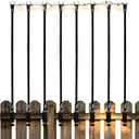 Patio Light Poles for String Lights, 4FT 8 Pack Deck Poles for String Lights with Fence-Friendly Clamps, String Light Poles for Deck Railing Clamp Mount, Metal Hanging Posts for Backyard Garden Bistro
