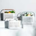 UUJOLY Plastic Storage Baskets with Handles, Shower Caddy Shelf Organizers Basket for Bathroom, Kitchen, Dorm Room, Yellow, 2 Pack