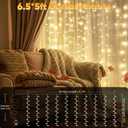 suddus Curtain Lights for Bedroom, 150 Led Hanging String Light Outdoor, Fairy Curtain Lights Indoor for Christmas, Dorm, Wall, Backdrop, Window, Wedding, Party, Birthday Decor, Warm White