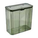 Transparent Trash Can Bathroom Trash Cans with Lids Plastic Slim Waste Basket with Press Top Lid 3.9 Gallon/15L Clear Garbage Can for Bathroom, Bedroom,Office (Transparently Green) (12*11.6*5.9in)