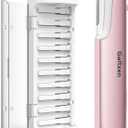 Dermaplaning Tool for Women Pink - Facial Exfoliation & Peach Fuzz Hair Removal with Rechargeable Sonic Edge Technology, 10 Refill Blades