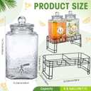 Honeydak 4.6 Gallon Glass Beverage Dispenser with Stand Stainless Steel Spigot Glass Lid Clear Iced Juice Container Leakproof Drink Dispenser Countertop Lemonade Water Jar for Wedding Party (2 Pack)