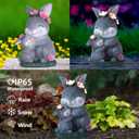 Easter Decorations Easter Bunny Rabbit Birthday Gifts for Mom Women Garden Dcor Solar Statues for Outdoor Outside Sculptures Front Lawn Yard Ornaments Mothers Day Christmas