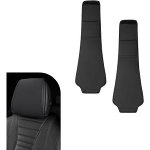 2 PCS Car Headrest Cover with Pocket, Universal Back Seat Organizer, Seat Headrest Protective Cover, Car Interior Decoration (Black)