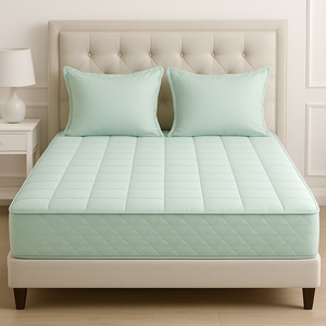 Edge Trim Mattress Pad – Queen Size, Light Mint – Soft Quilted Breathable Cover, Cooling & Durable, Easy Care