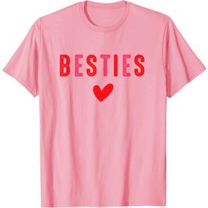 Besties Cute Matching Mother Daughter Friend Valentine's Day T-Shirt Small
