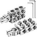 TOPDC 12-Way Battery Terminal Connector for Lead Acid, 8AWG up to 4/0(XL) AWG, +/- Pair) for SAE/DIN/EN Tapered Top Post